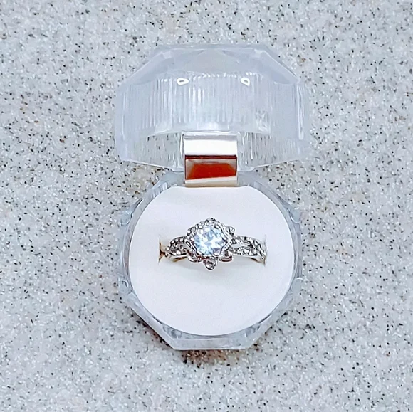 VICTORIAN STYLE RHODIUM PLATED STAINLESS STEEL CZ RING WOMEN'S SIZE 7 - Picture 5 of 5